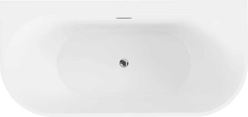 Vonia Mexen Oval+, 170 x 80 cm, Baltas + Chrome persipylimas