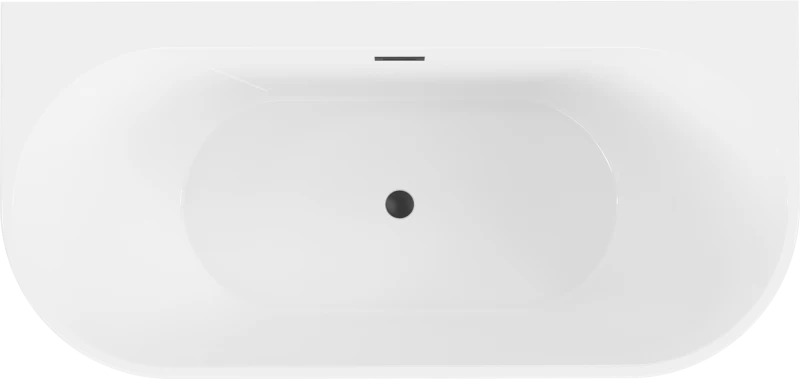Vonia Mexen Oval+, 170 x 80 cm, Baltas + Juodas persipylimas