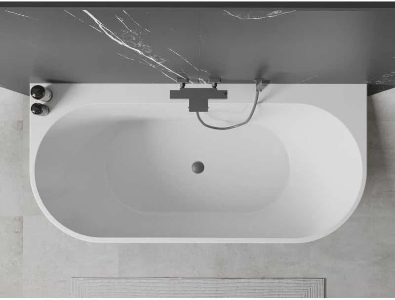 Vonia Mexen Oval+, 170 x 80 cm, Baltas + Gun metal persipylimas