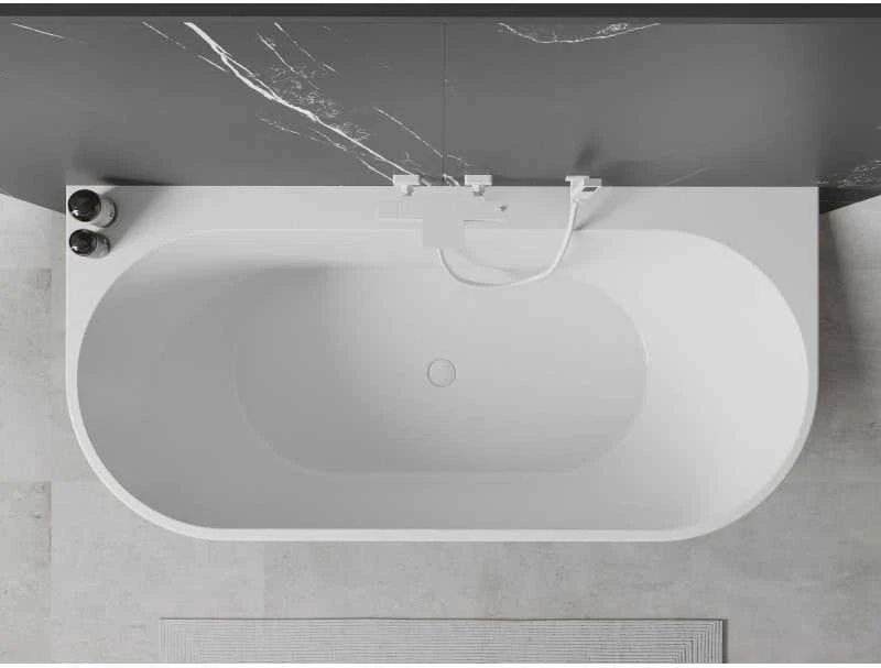 Vonia Mexen Oval+, 170 x 80 cm, Baltas + Baltas persipylimas