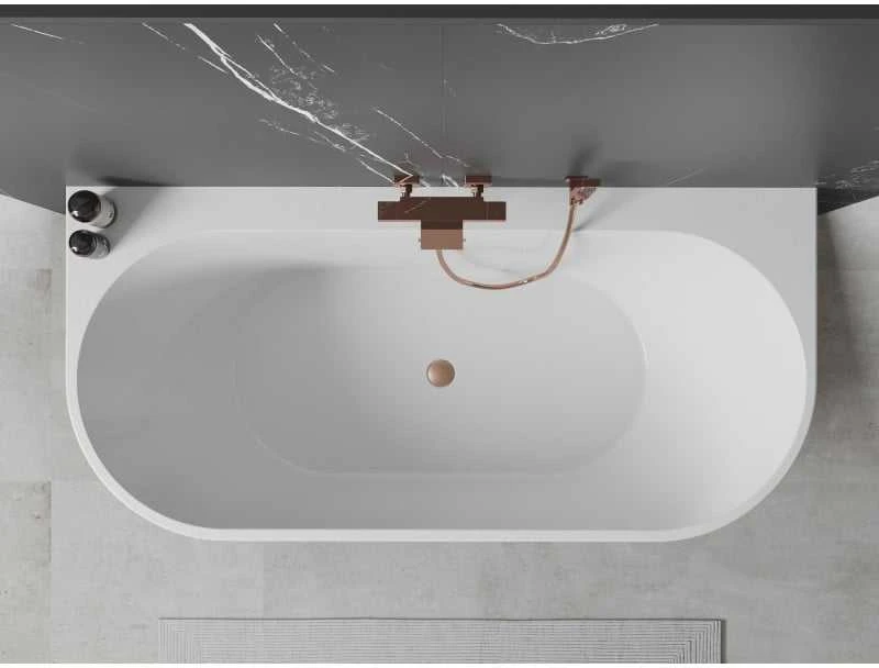 Vonia Mexen Oval+, 170 x 80 cm, Baltas + Brushed copper persipylimas