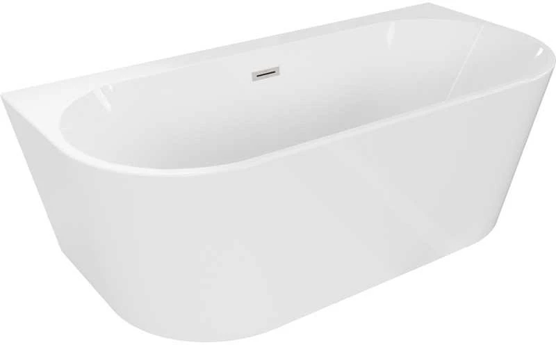 Vonia Mexen Oval+, 170 x 80 cm, Baltas + Brushed nickel persipylimas