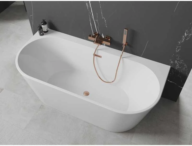 Vonia Mexen Oval+, 170 x 80 cm, Baltas + Brushed copper persipylimas