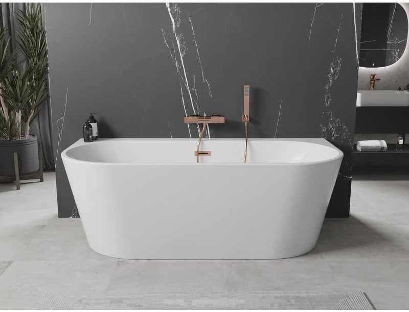 Vonia Mexen Oval+, 170 x 80 cm, Baltas + Brushed copper persipylimas