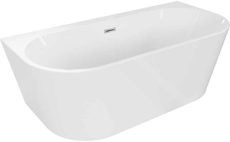 Vonia Mexen Oval+, 170 x 80 cm, Baltas + Chrome persipylimas