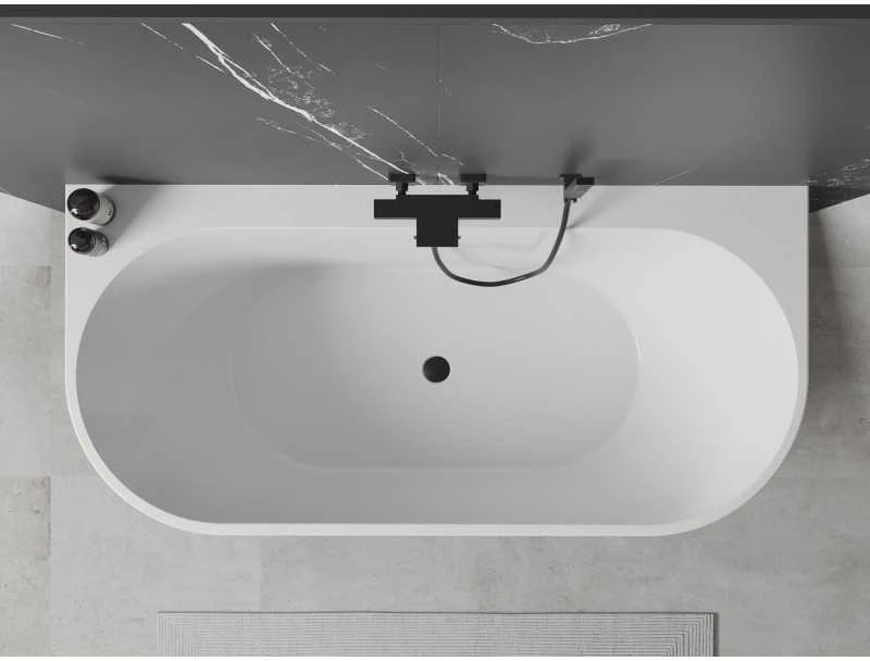 Vonia Mexen Oval+, 170 x 80 cm, Baltas + Juodas persipylimas