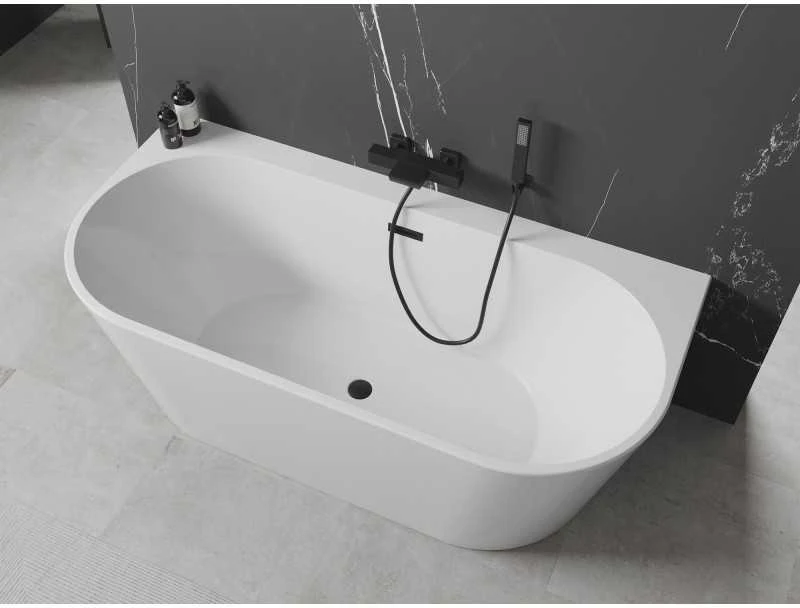 Vonia Mexen Oval+, 170 x 80 cm, Baltas + Juodas persipylimas