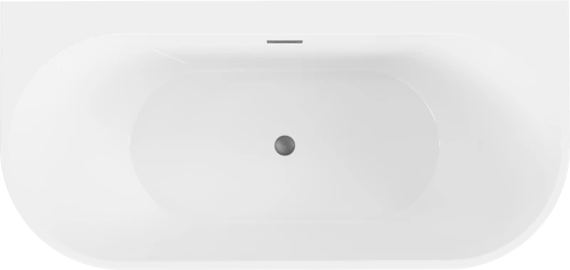Vonia Mexen Oval+, 170 x 80 cm, Baltas + Brushed gun pilka persipylimas