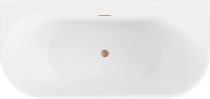 Vonia Mexen Oval+, 170 x 80 cm, Baltas + Brushed copper persipylimas