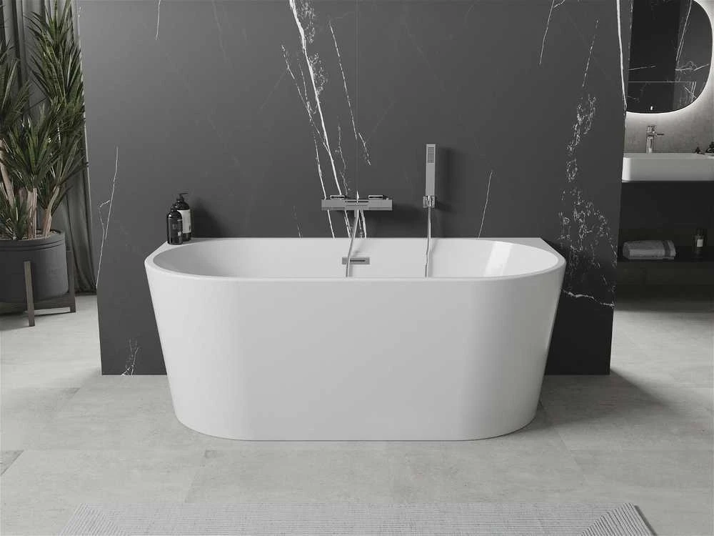 Vonia Mexen Oval, 170x80 cm, Baltas+Chrome