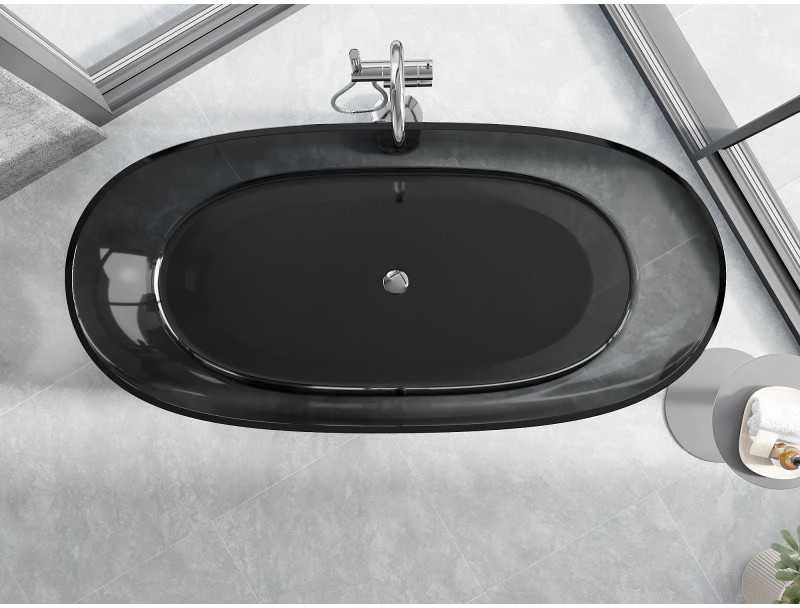 Vonia Mexen Pure Juodas Transparent, 170 x 80 cm, su chromo dangteliu