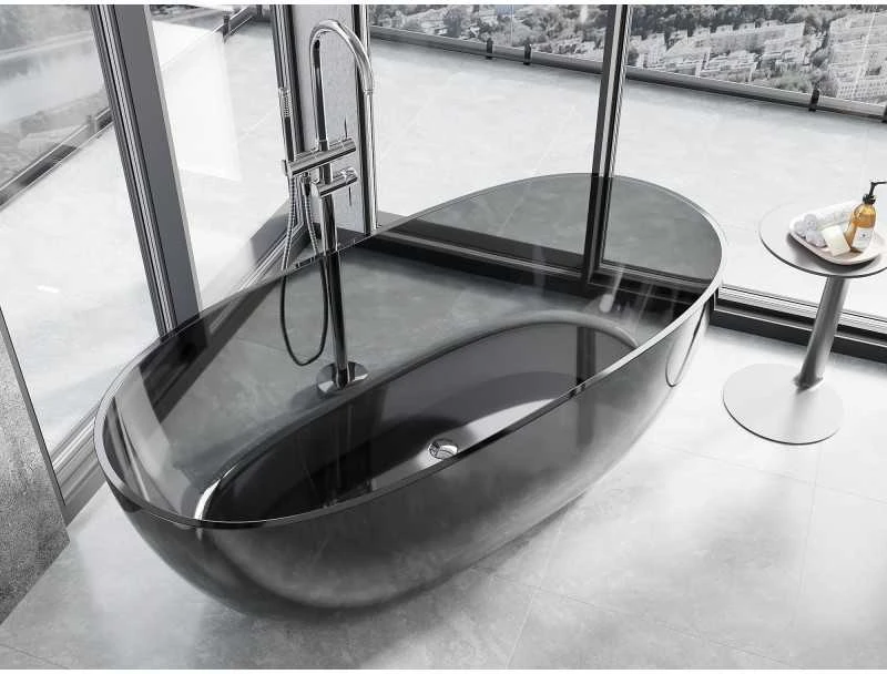 Vonia Mexen Pure Juodas Transparent, 170 x 80 cm, su chromo dangteliu