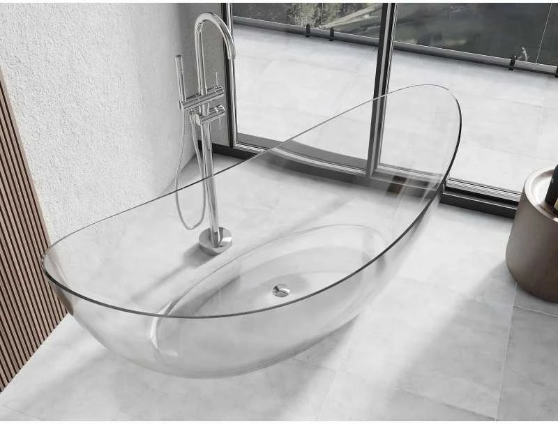 Vonia Mexen Vea Clear Transparent, 180 x 80 cm, su chromo dangteliu