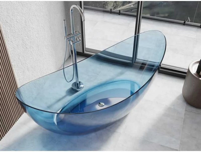 Vonia Mexen Vea Denim Transparent, 180 x 80 cm, su chromo dangteliu