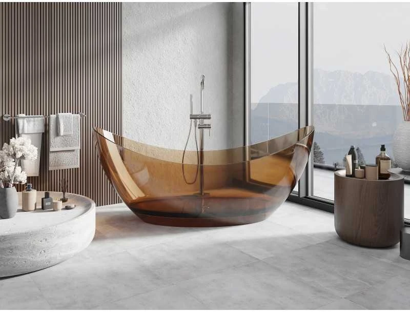 Vonia Mexen Vea Earth Transparent, 180 x 80 cm, su chromo dangteliu
