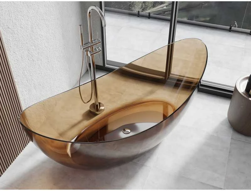 Vonia Mexen Vea Earth Transparent, 180 x 80 cm, su chromo dangteliu