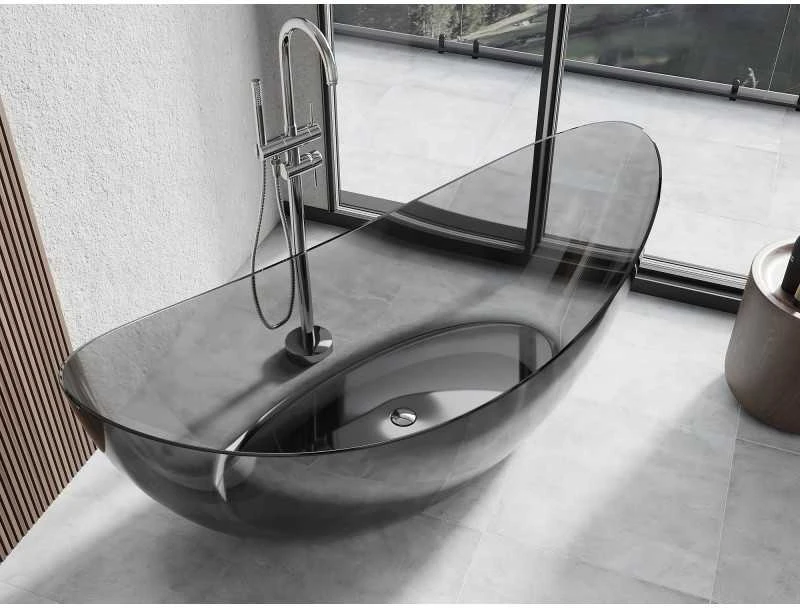 Vonia Mexen Vea Juodas Transparent, 180 x 80 cm, su chromo dangteliu