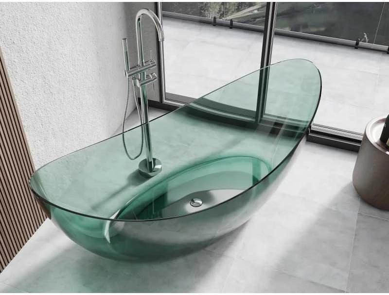 Vonia Mexen Vea Teal Transparent, 180 x 80 cm, su chromo dangteliu - 58091808011