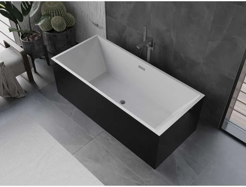 Vonia Mexen Vigo, 178,5 x 80 cm, Baltas/Juodas + Brushed gun pilka persipylimas