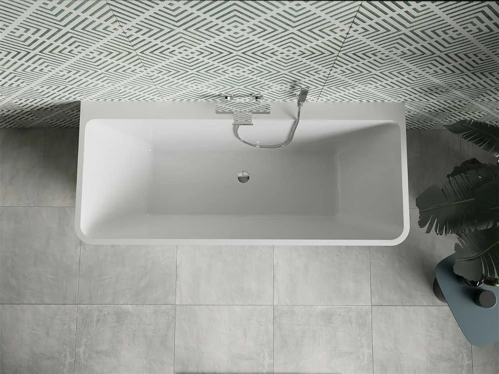 Vonia Mexen Volta su sifonu, 170 x 75 cm, Baltas+Chrome