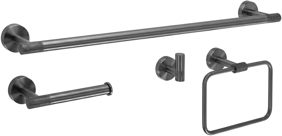 Vonios kambario aksesuarų rinkinys Rea Grid, Titanium, 4 dalys