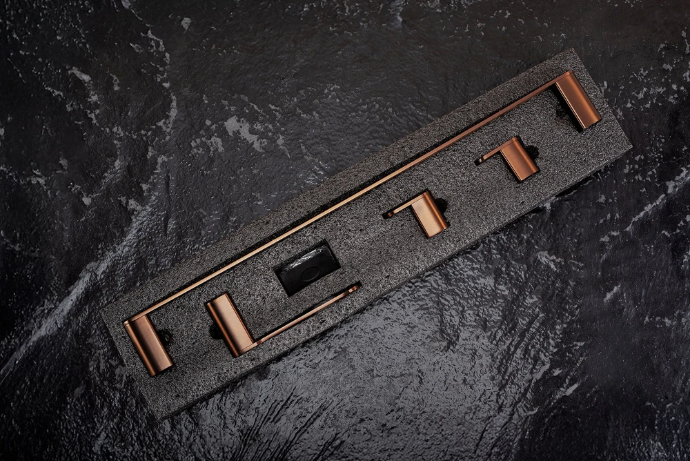 Vonios kambario aksesuarų rinkinys Rea Mati, Brushed Copper, 4 dalys