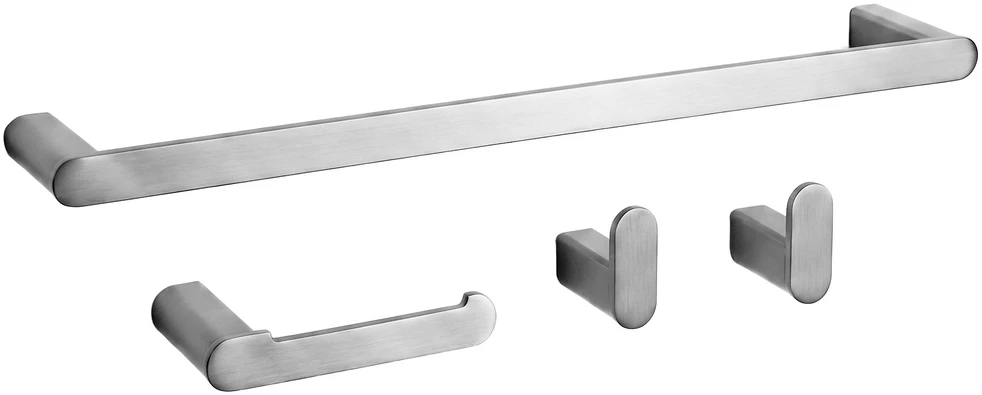 Vonios kambario aksesuarų rinkinys Rea Mati, Brushed Nickel, 4 dalys