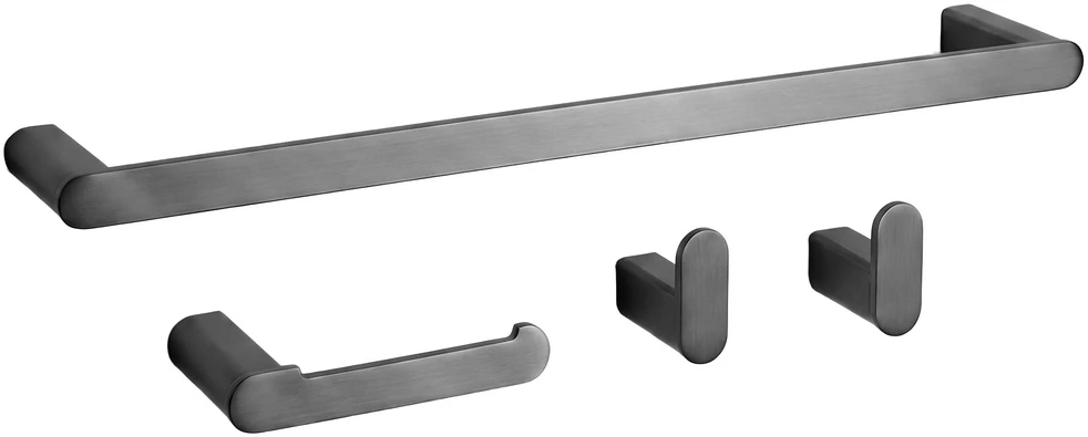 Vonios kambario aksesuarų rinkinys Rea Mati, Titanium, 4 dalys