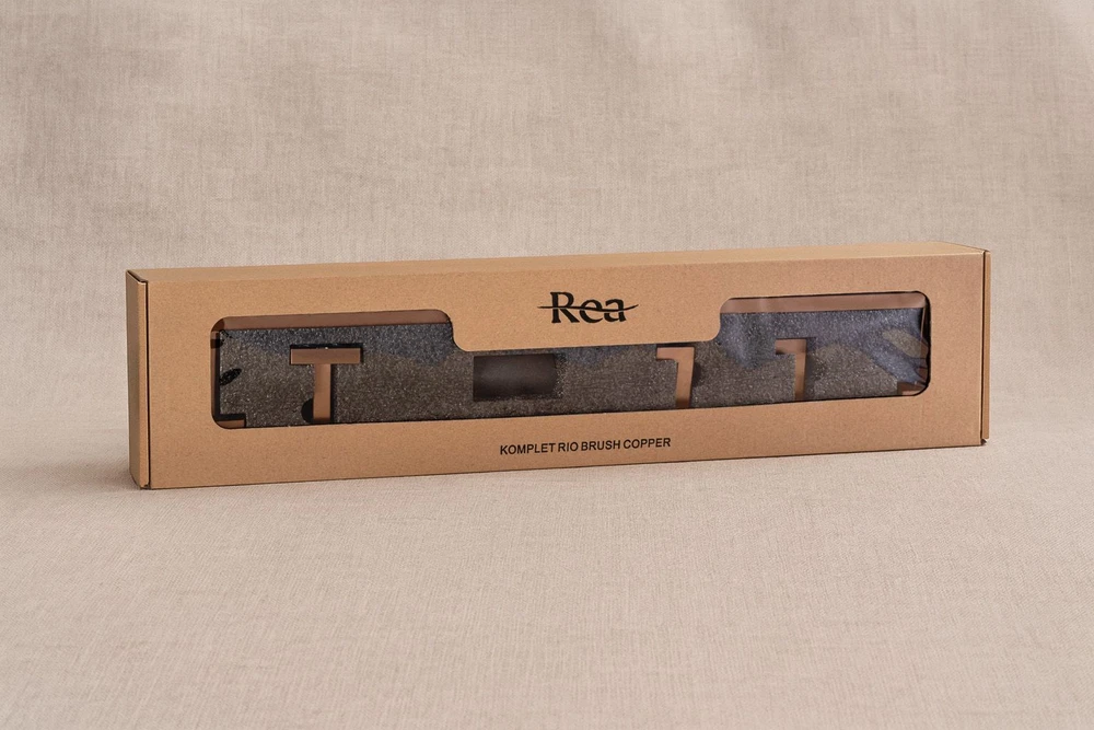 Vonios kambario aksesuarų rinkinys Rea Rio, Brushed Copper, 4 dalys