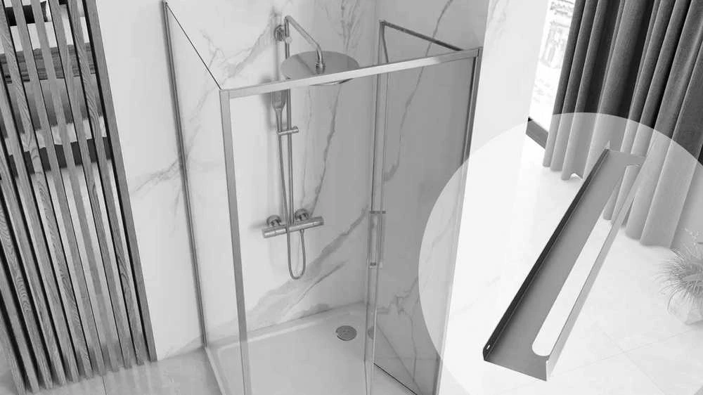 Vonios kambario lentynėlė Rea SF02, 60 cm, Brushed Steel