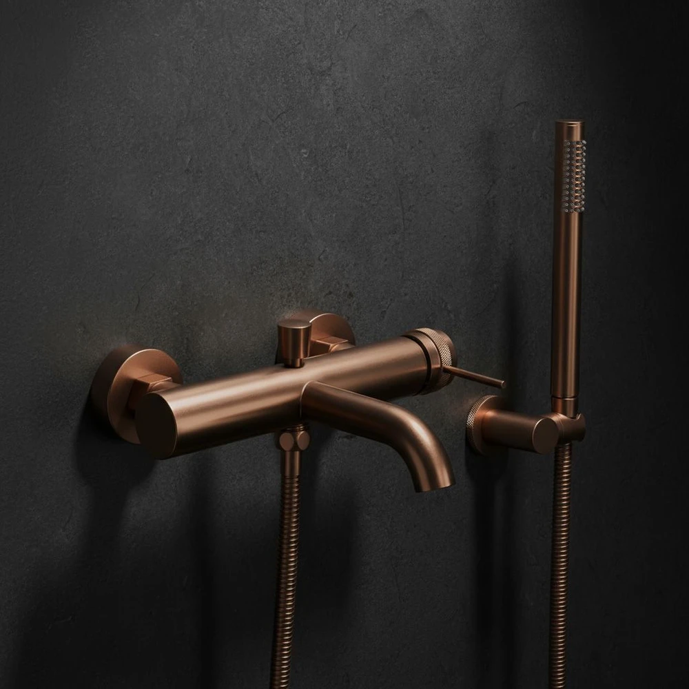 Vonios maišytuvas REA Lungo Grip su dušo komplektu, Brushed Copper