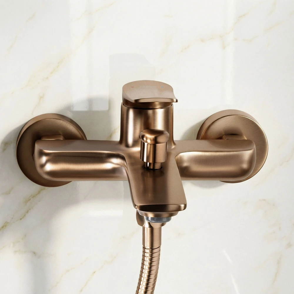 Vonios maišytuvas su dušo komplektu PREMIUM REA Vision, Brushed Copper