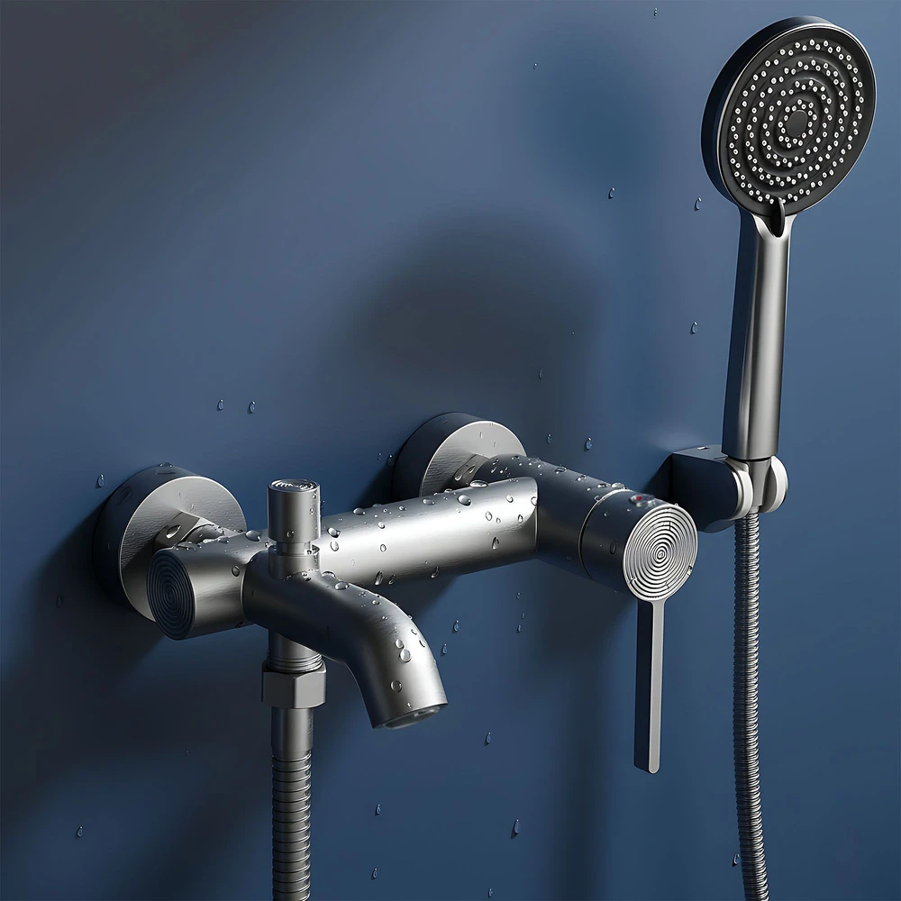 Vonios maišytuvas su dušo komplektu REA Foster, Brushed Nickel
