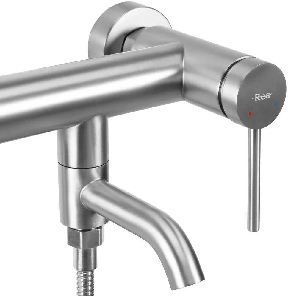 Vonios maišytuvas su dušo komplektu REA Clif, Brushed Nickel Inox