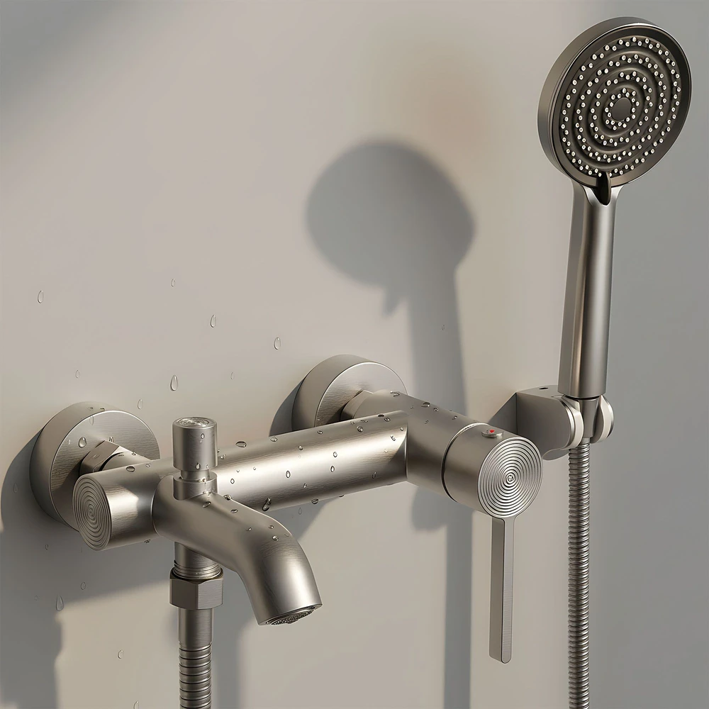 Vonios maišytuvas su dušo komplektu REA Foster, Brushed Nickel