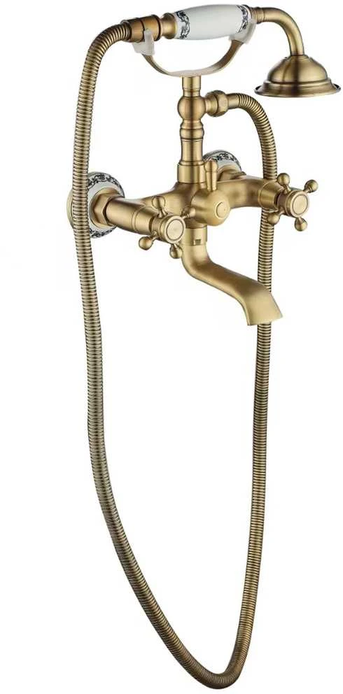 Vonios maišytuvas su dušo komplektu Rea Rustico, Antique Gold