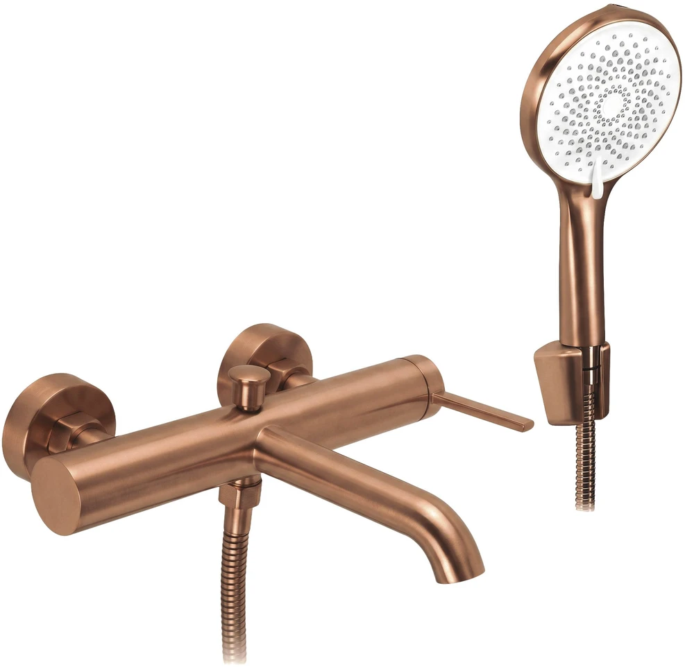 Vonios maišytuvas su dušo komplektu REA Rivo, Brushed Copper