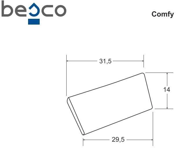 Vonios pagalvėlė Besco Comfy, Pilkas