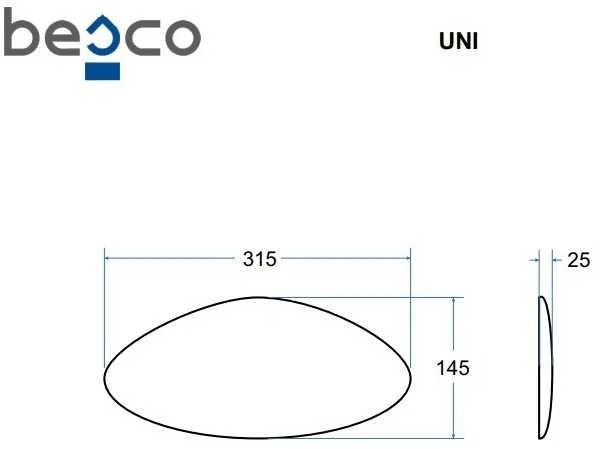 Vonios pagalvėlė Besco Uni, Sidabrinis
