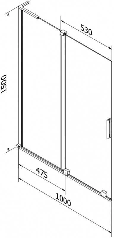 Vonios sienelė Mexen Velar L, 100 x 150 cm, Brushed gun pilka/Transparent