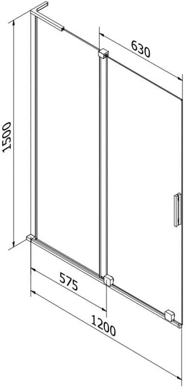 Vonios sienelė Mexen Velar L, 120 x 150 cm, Brushed gun pilka/Transparent