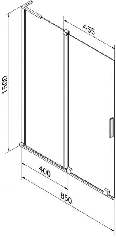 Vonios sienelė Mexen Velar L, 85 x 150 cm, Brushed gun pilka/Transparent
