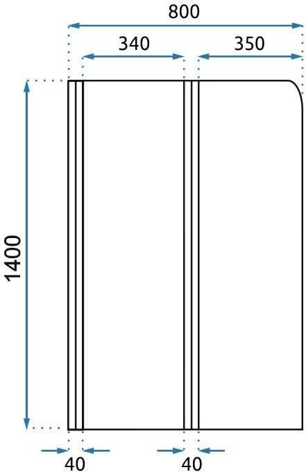 Vonios sienelė Rea Agat-2, 80 cm