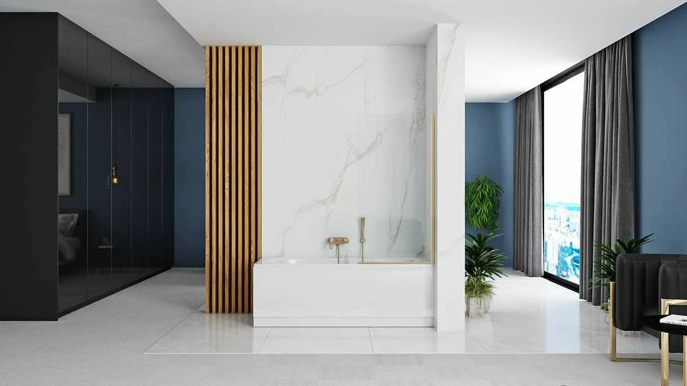 Vonios sienelė Rea Elegant, 80 cm, Gold