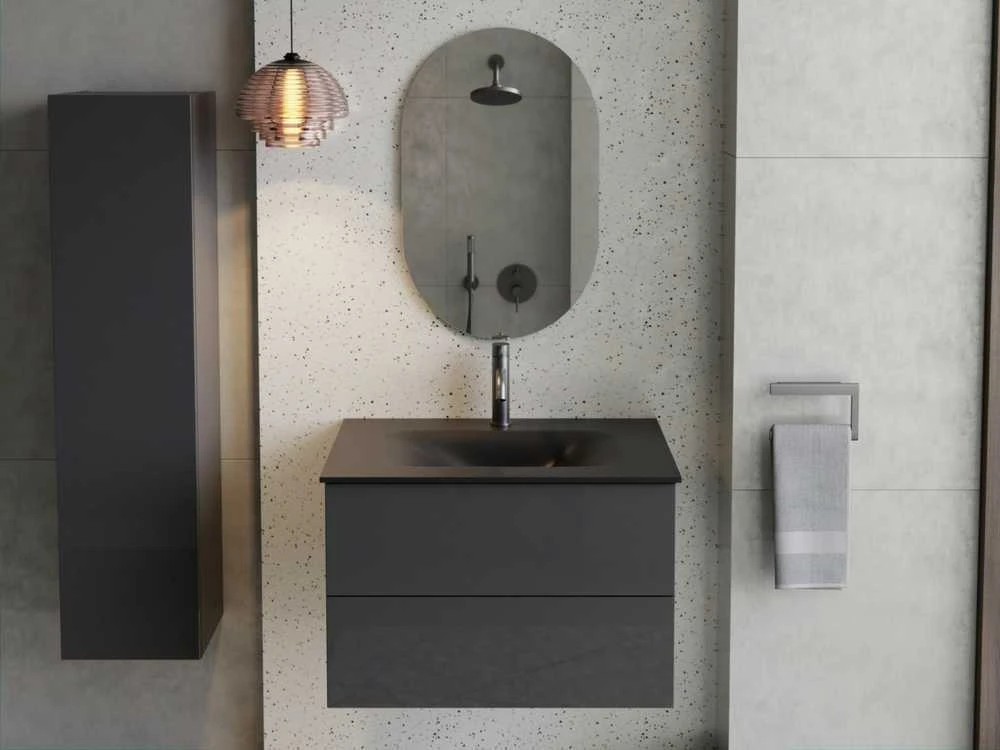 Vonios spintelė Besco Akya Classic, 130 x 33 x 30 cm, Gun Metal Glossy