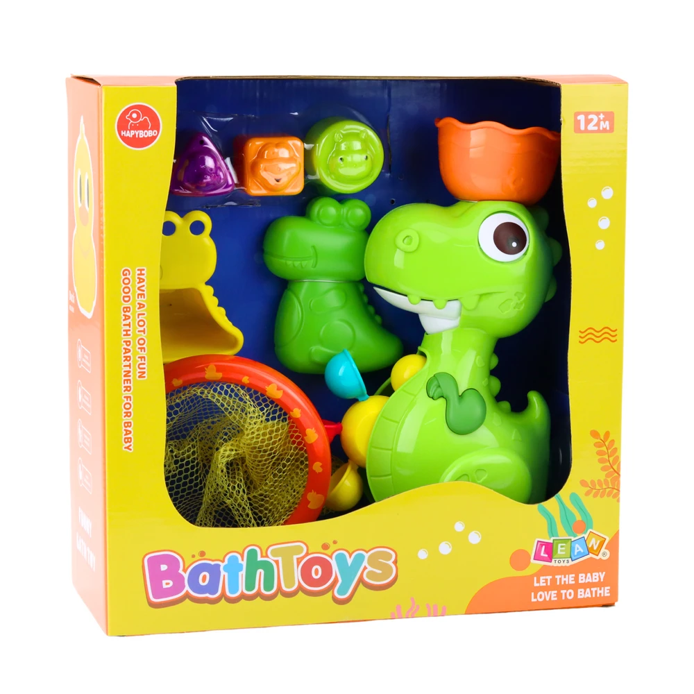 Vonios žaislų rinkinys "Dinozauras", 8 d.
