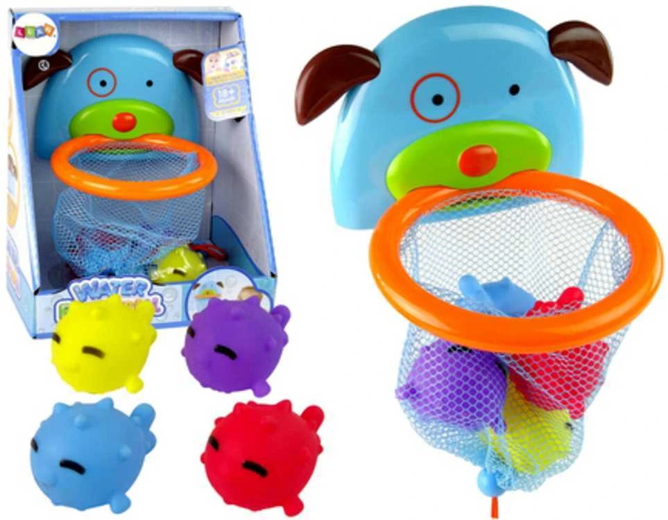 Vonios žaislų rinkinys Mini Krepšinis - Šuo