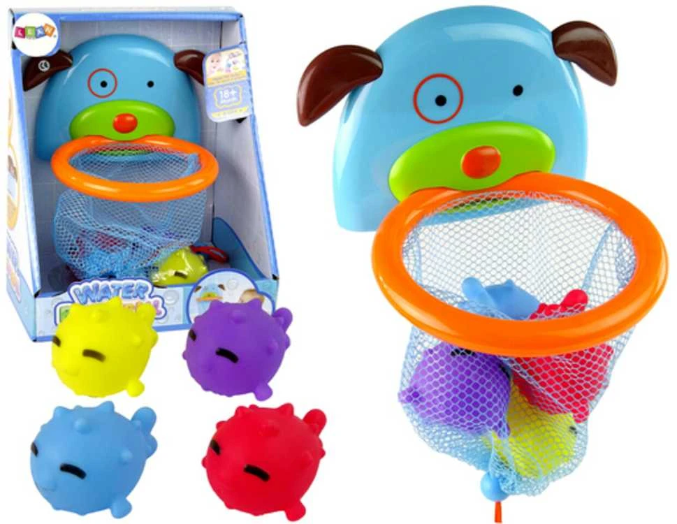 Vonios žaislų rinkinys Mini Krepšinis - Šuo