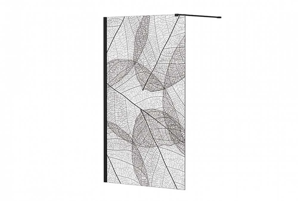 Walk-In dušo sienelė Besco Leafy Juodas, 120 x 200 cm