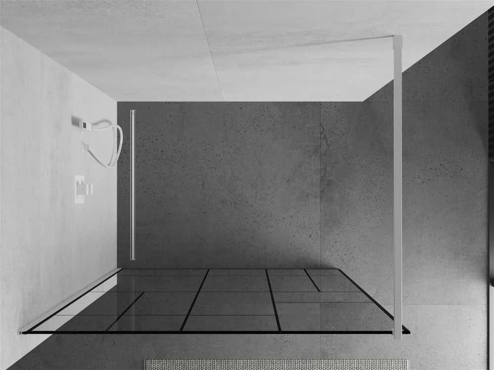 Walk-in dušo sienelė Mexen Kioto, Baltas/juodas raštas, 100 x 200 cm